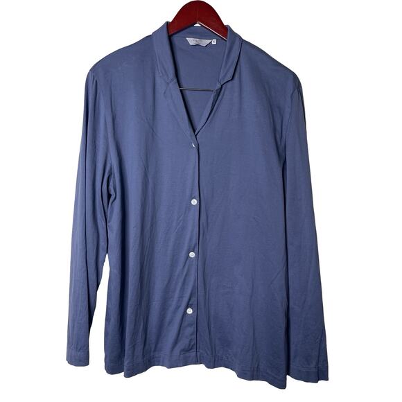 Frette blue button up pajama top sz XL - Picture 1 of 8